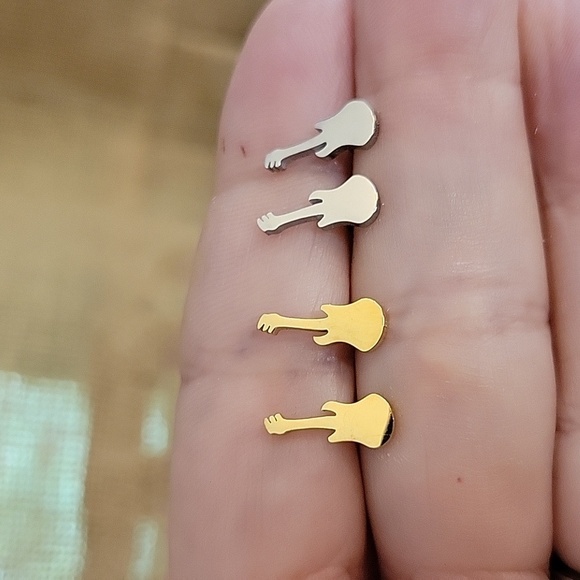 Electric Guitar Stud Earrings, Choice of Color - Picture 1 of 6